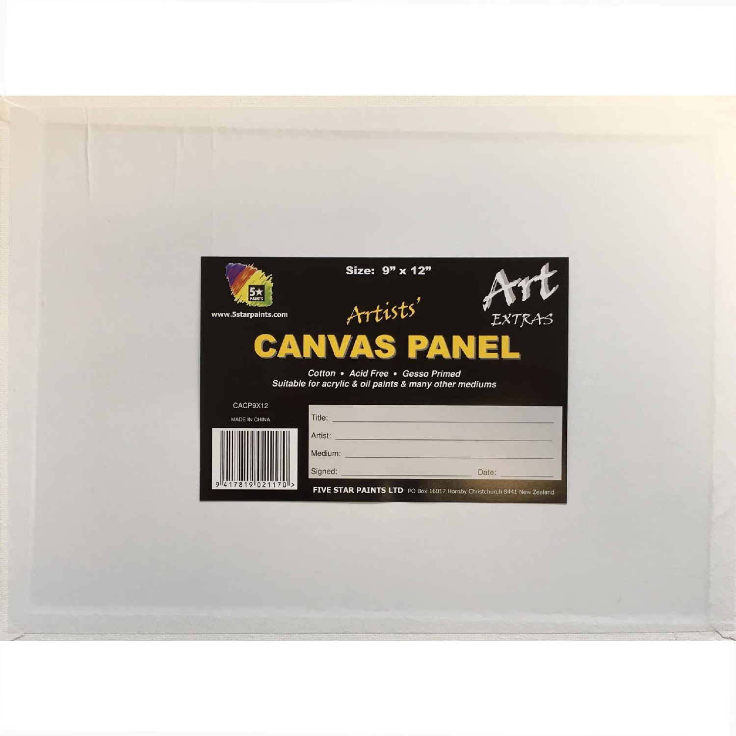Canvas Panel 9x12 inch