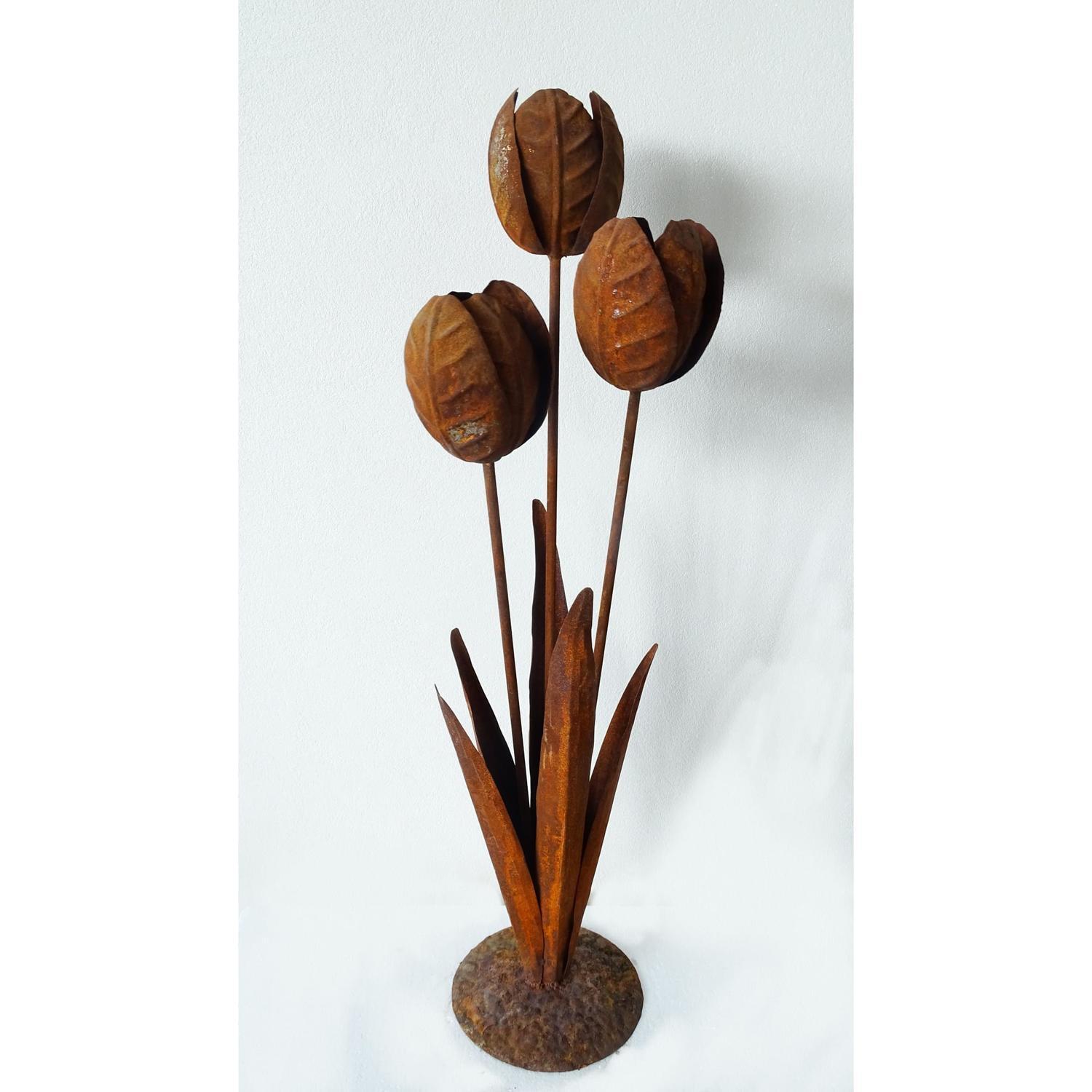 Metal Rustic Tulip Flowers 76cm