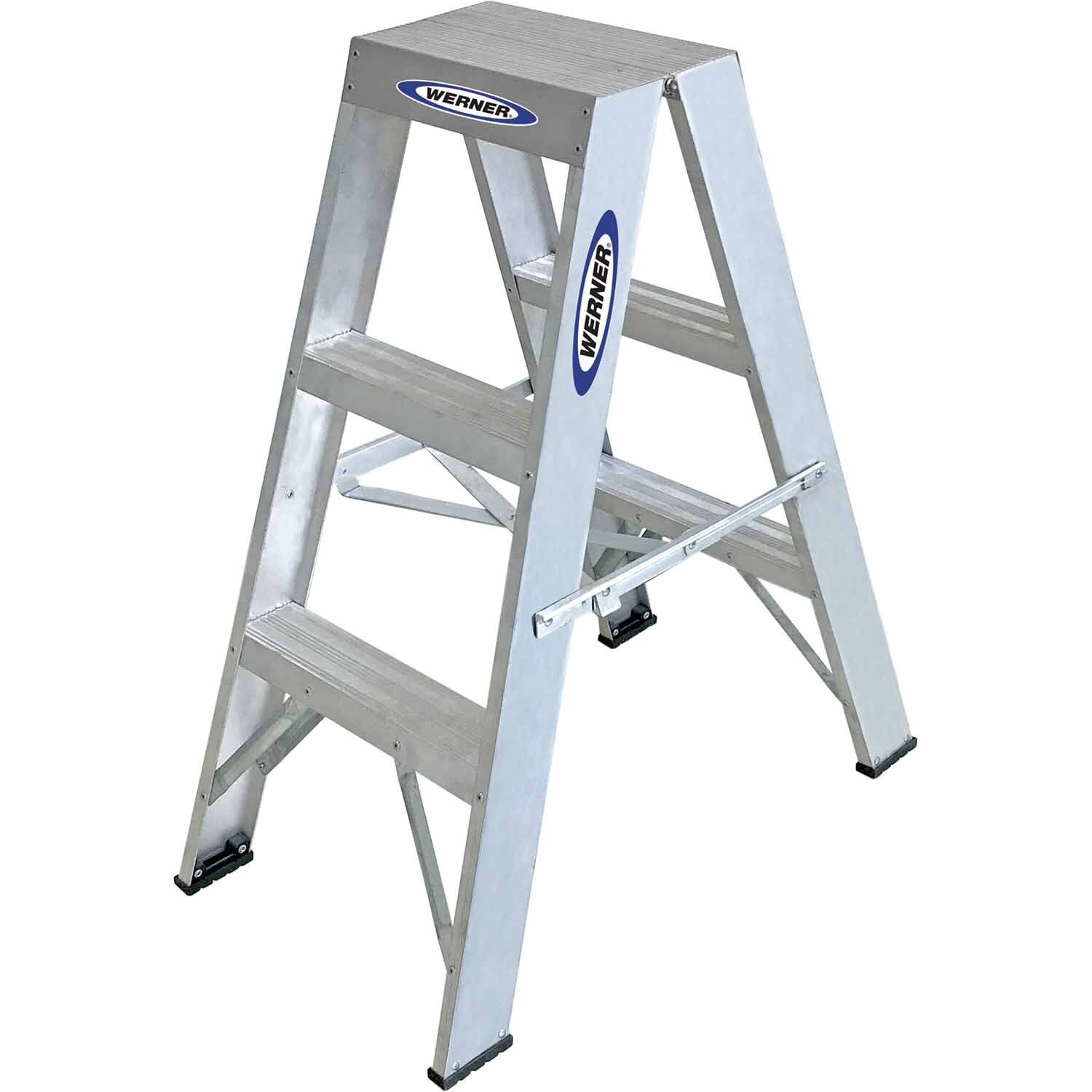 Double-Sided Ladder 3 Step Aluminium