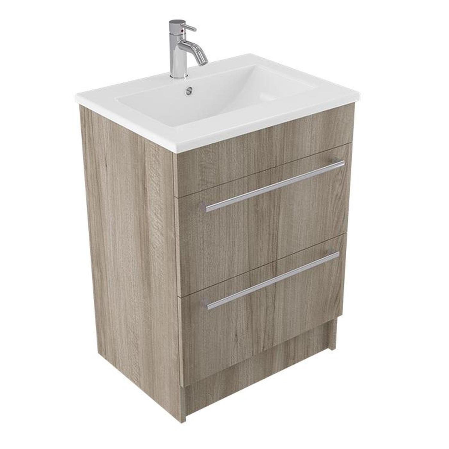 Calais Floor Vanity 600mm Ashen Walnut