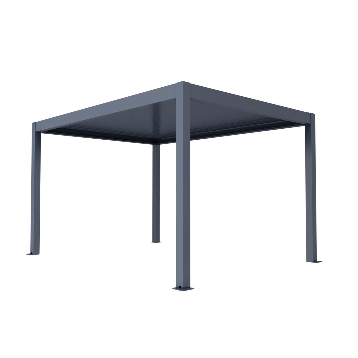 Free-Standing 3x4m Louvre System Charcoal Grey