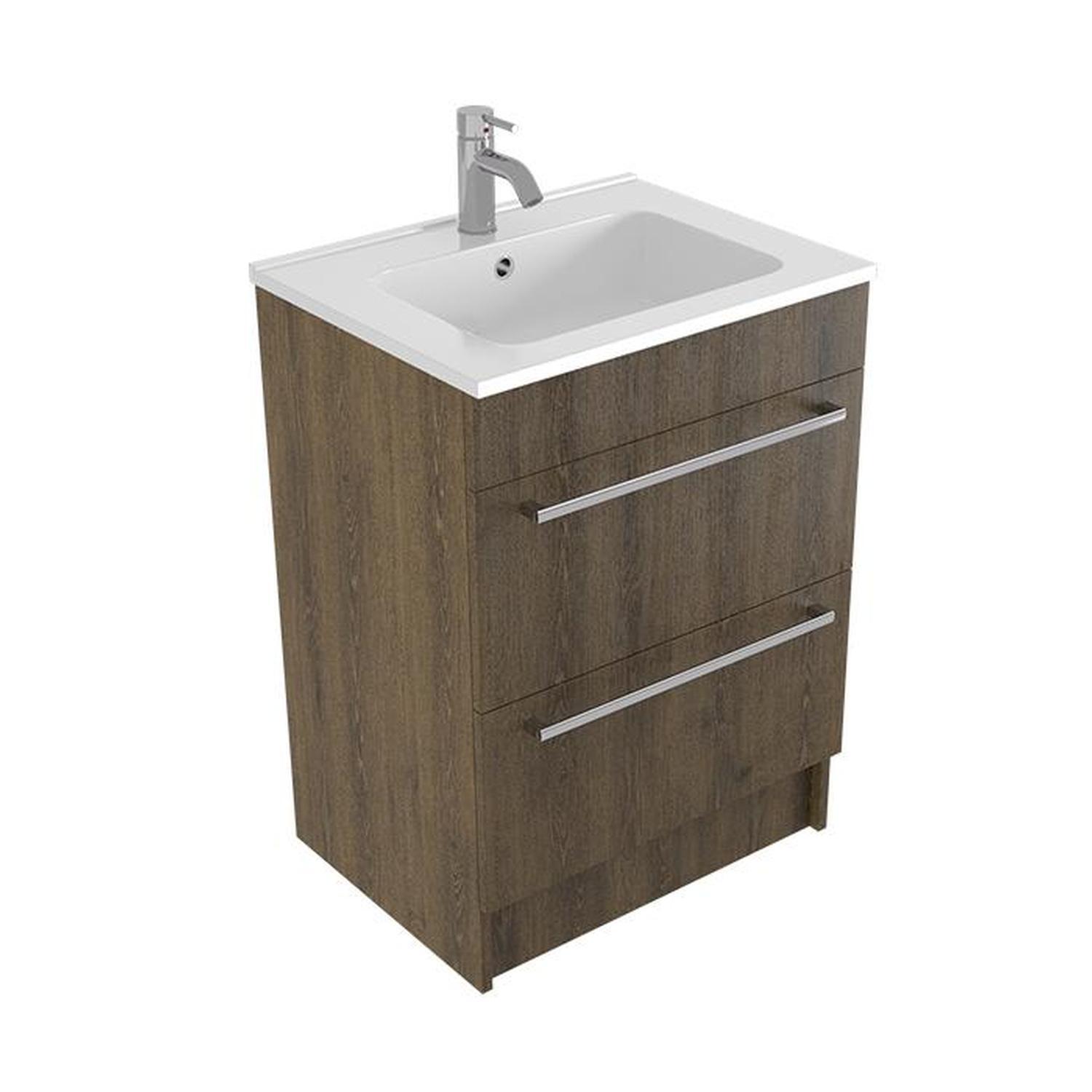 Floor Vanity 600mm Smokey Oak