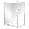 Capricorn Square Shower Moulded Wall Left Hand Tray with 2 Panel Sliding Door