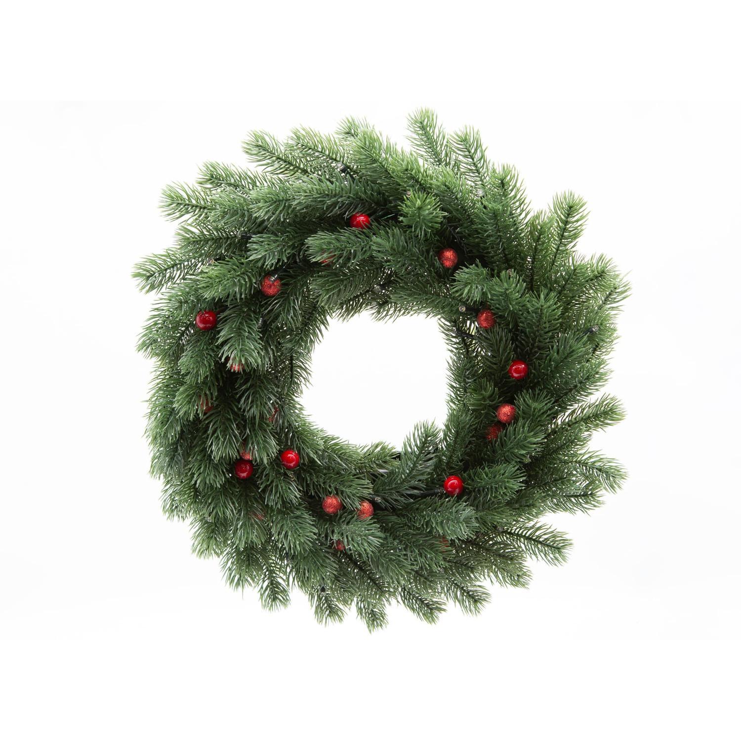 Garland Wreath with Lights 40cm