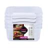 Containers Clear with White Clips 1L3 Pack