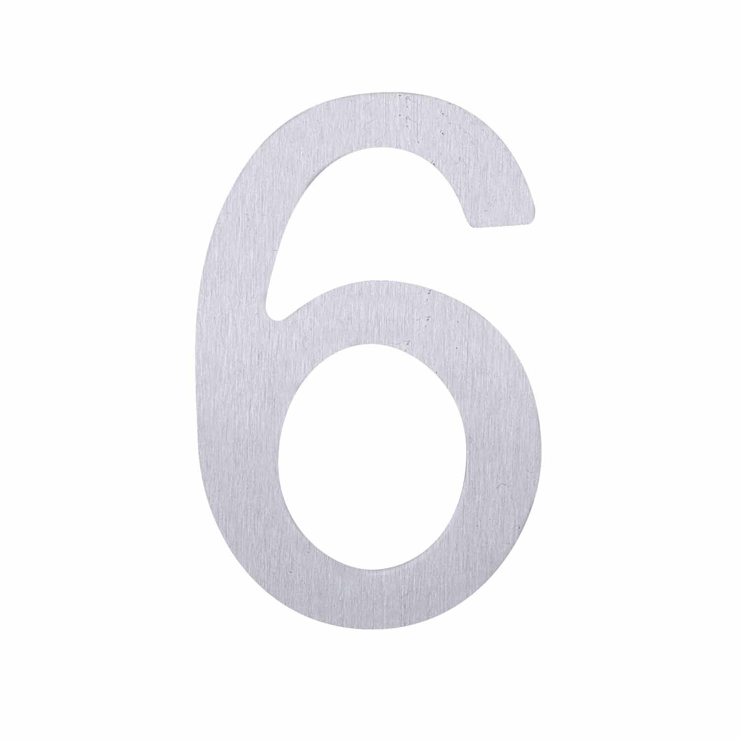 Adhesive Stainless Steel Numeral #6