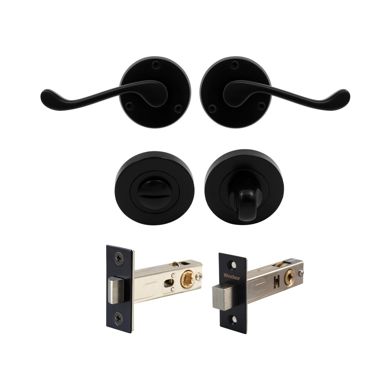 York Round Rose Privacy Set Matte Black