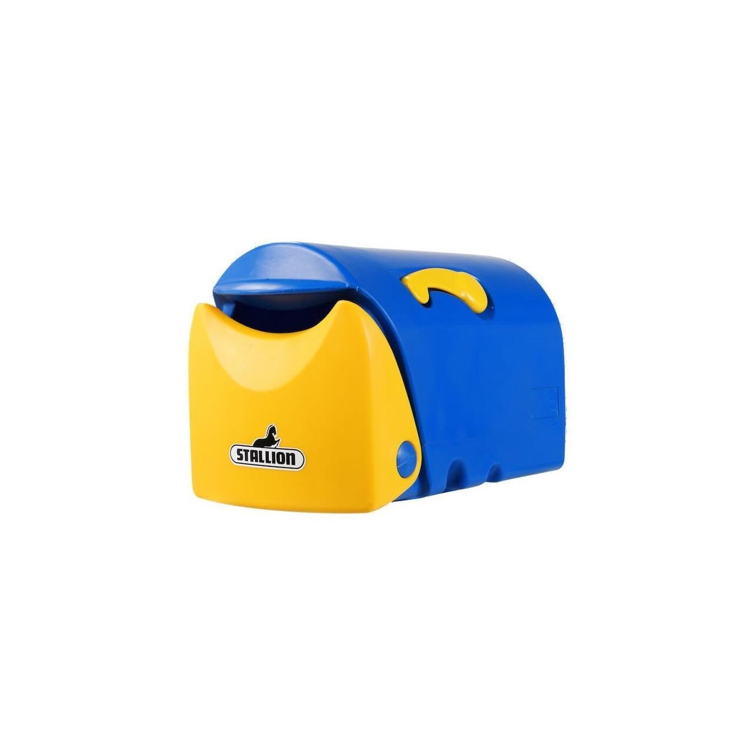 Rural Plastic Letterbox H: 330mm, W: 310mm, D: 530mm Blue/Yellow