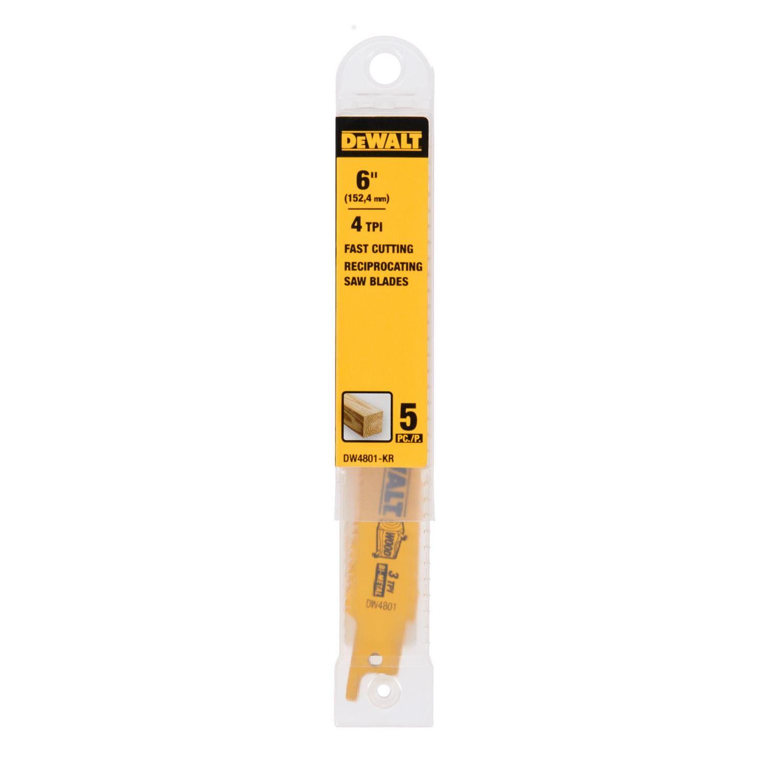 Wood Cutting Bi-Metal Reciprocating Saw Blades 5 Pack