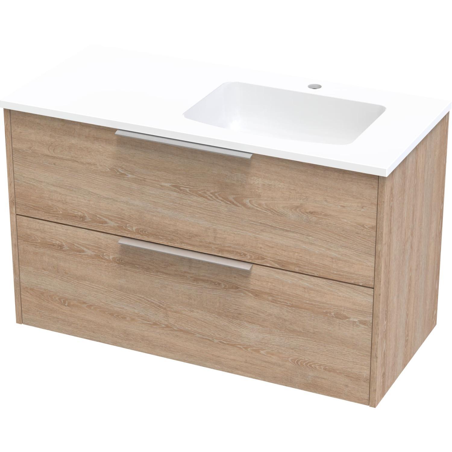 Nikau Grove 1000 Right Hand Bowl Double Drawer Wall Colour