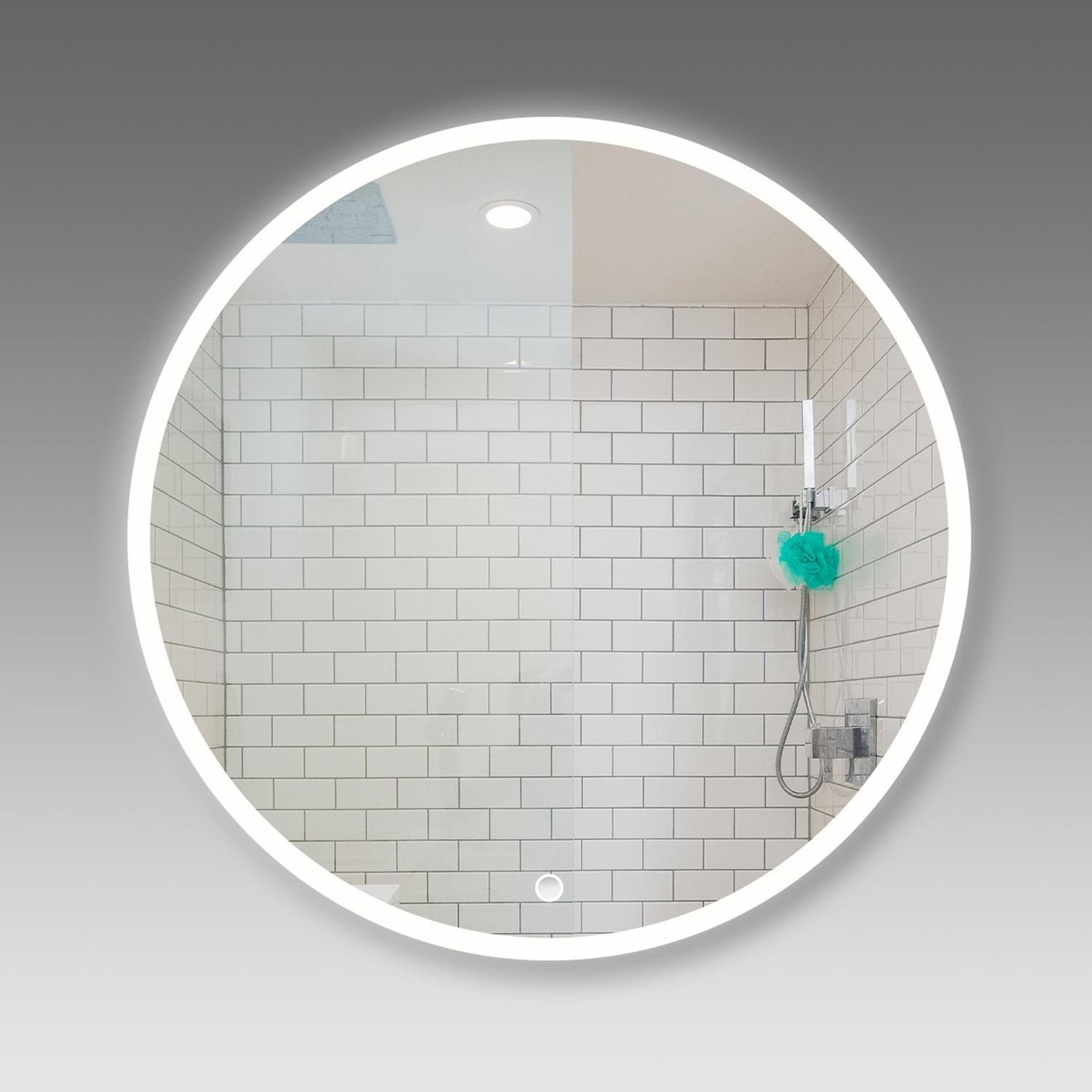 Front and Backlit Round LED Mirror with Demister 750mm dia