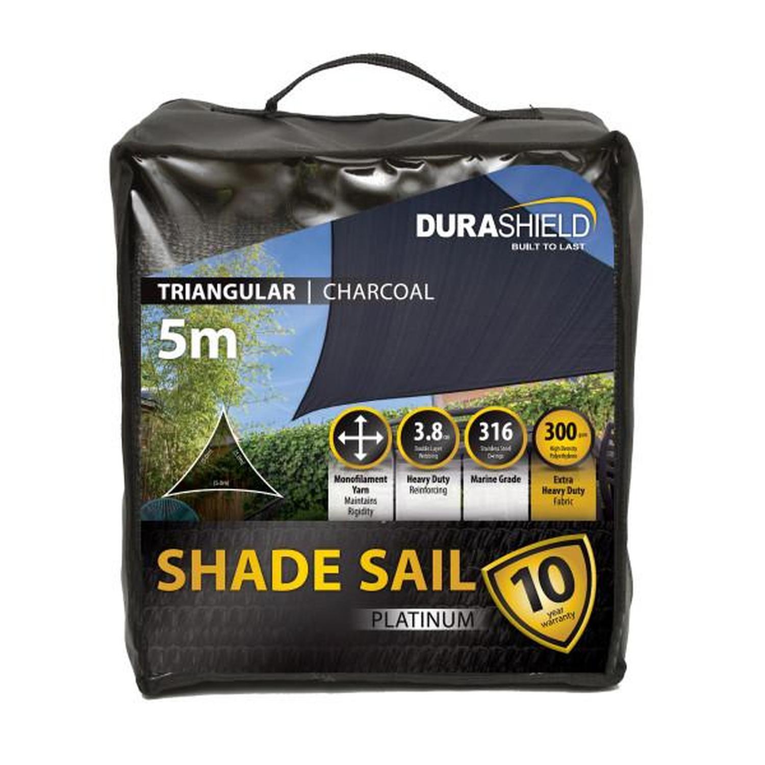 Shade Sail Platinum Triangle 5M Charcoal