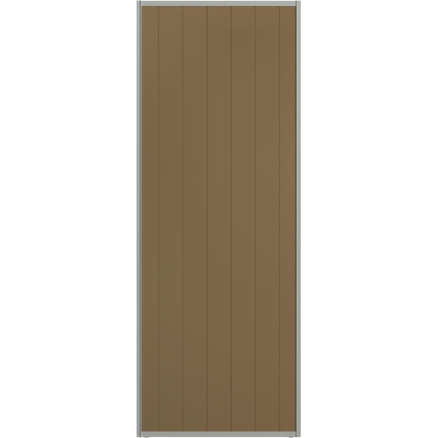 Sliding Wardrobe Door (White Frame) H: 2000mm, W: 900mm Grooved MDF