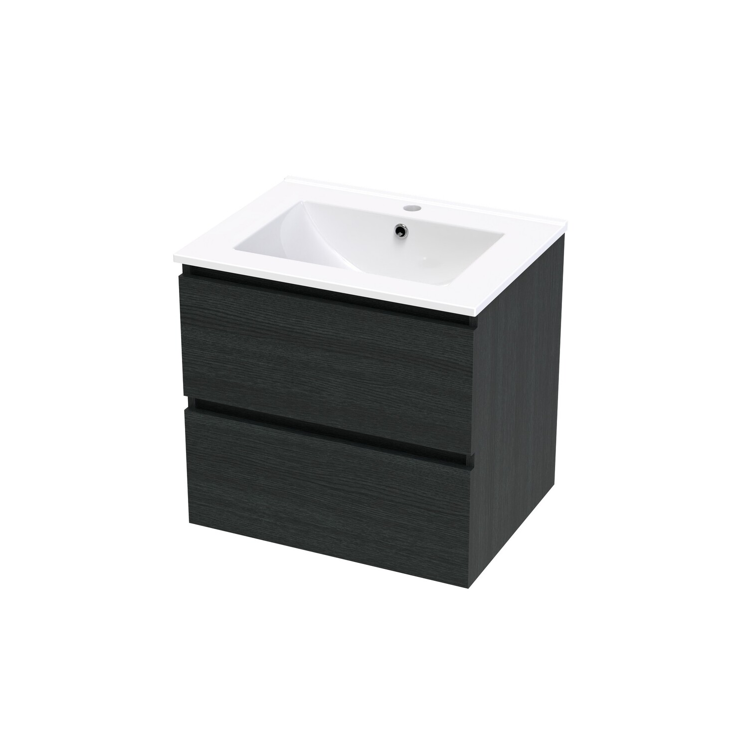 Pacific Rise 600 Double Drawer Wall Charred Oak