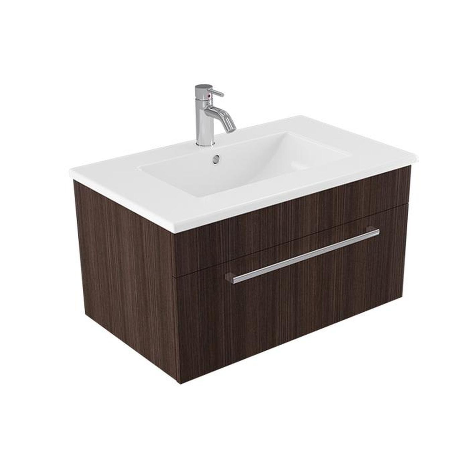 Calais Wall Vanity 750mm Charred Oak