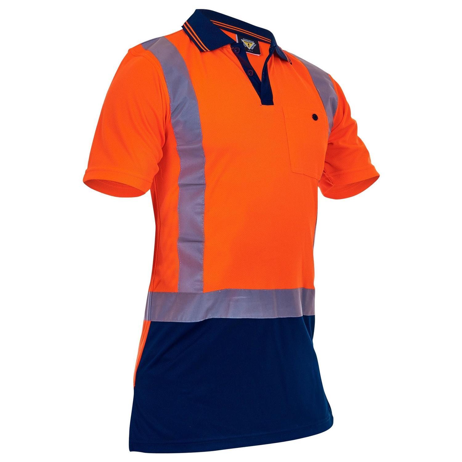Esko D/N Micro Fibre Polo Orange/Navy -Size L