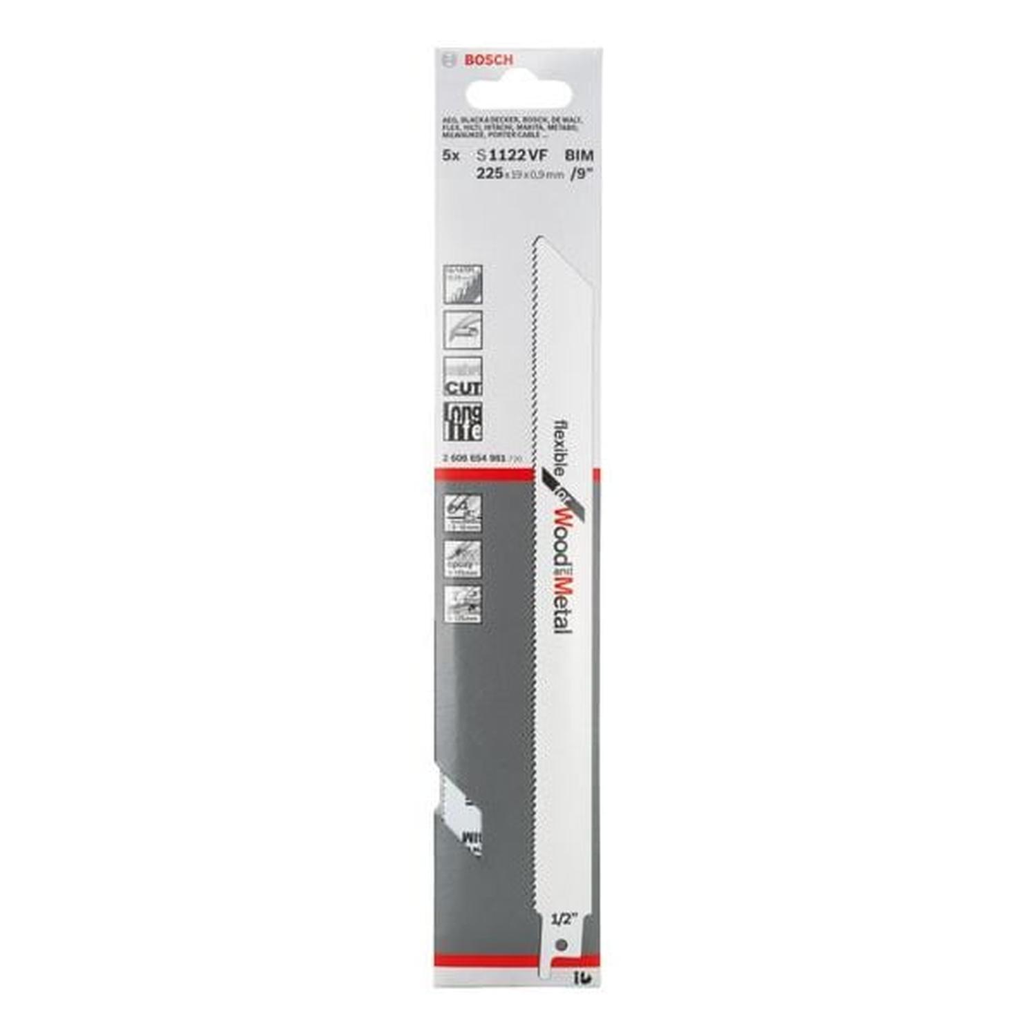 Recip Blade Wood+Metal 5PK 225mm
