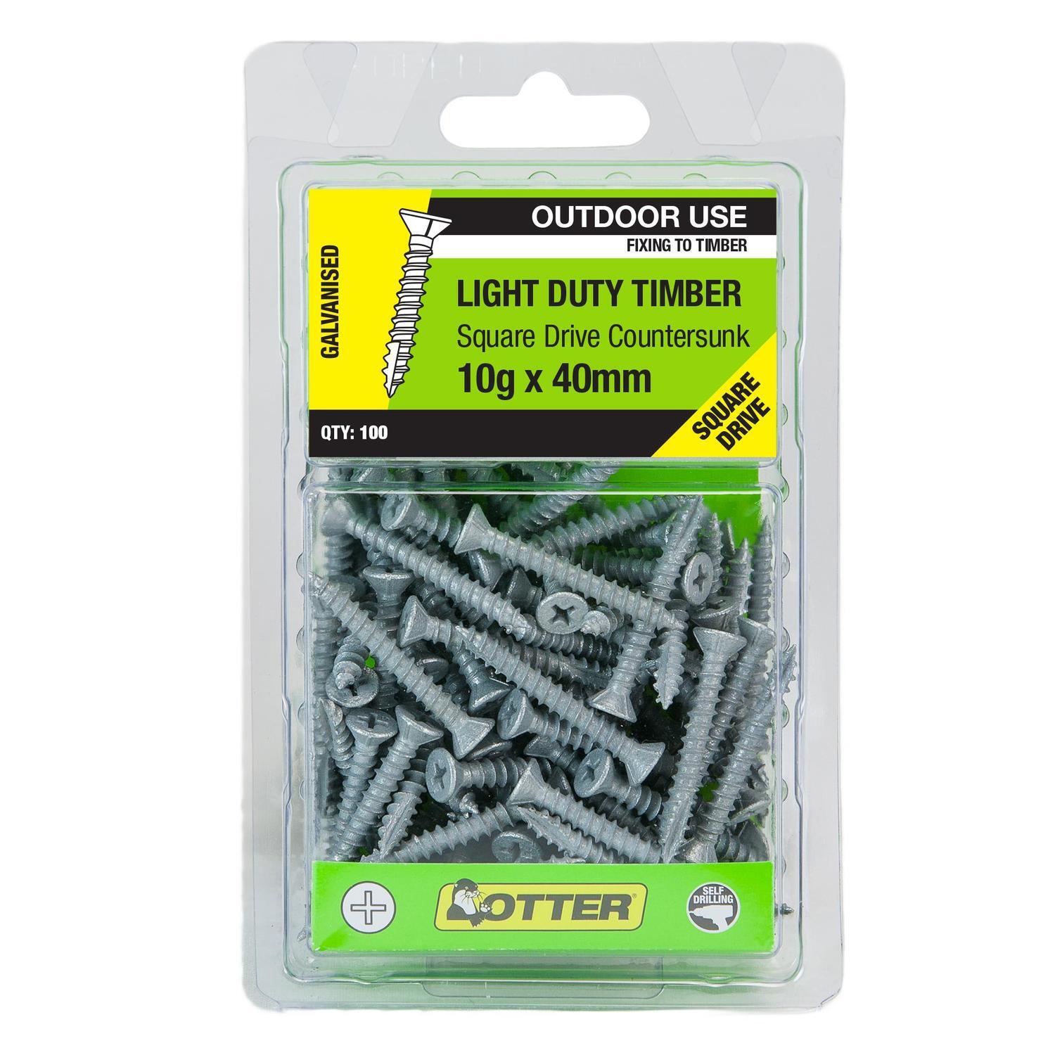 Light Duty Timber Screws 10g x 40mm Pack of 100 Galvanised