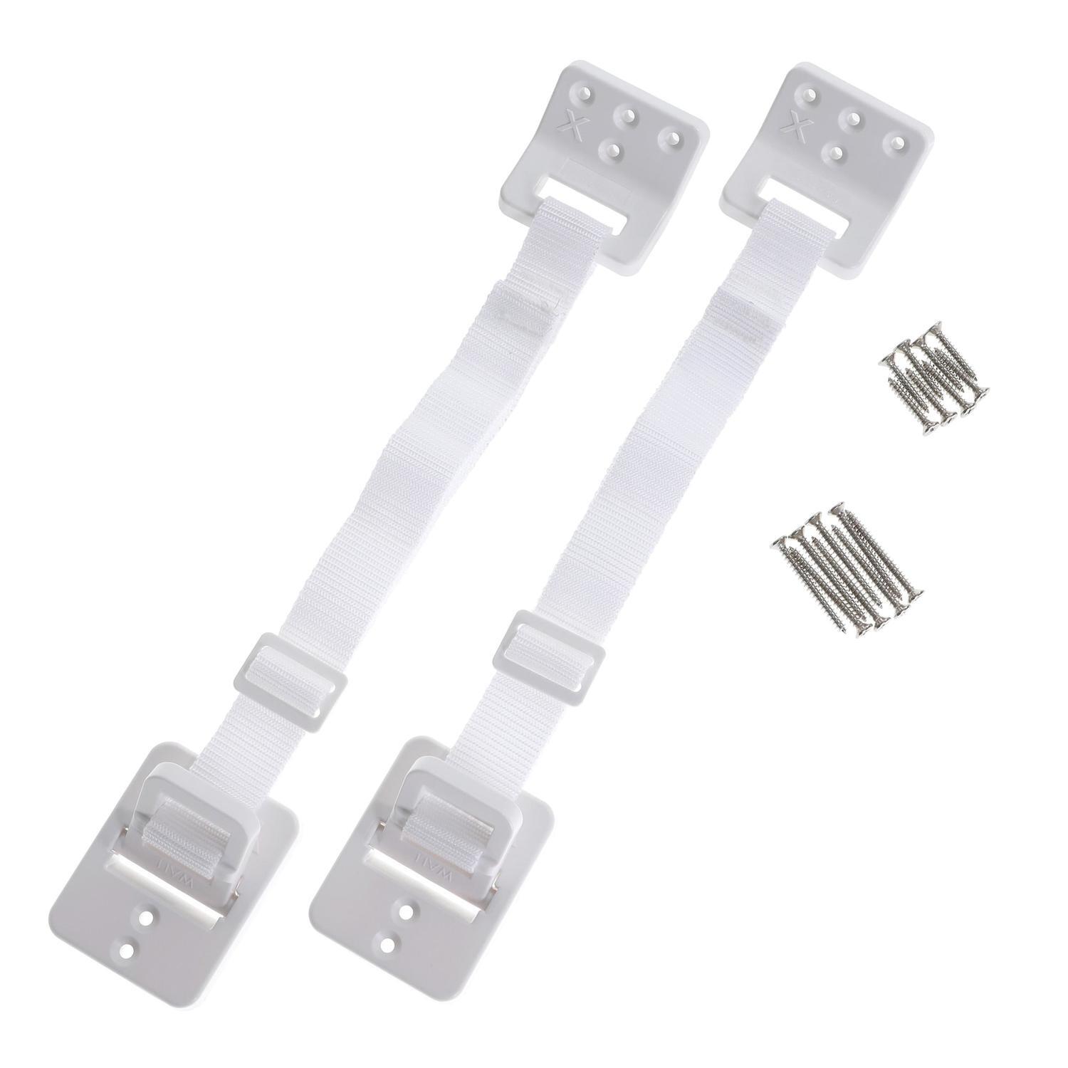 Hinged Furniture Anchors 2 Pack White