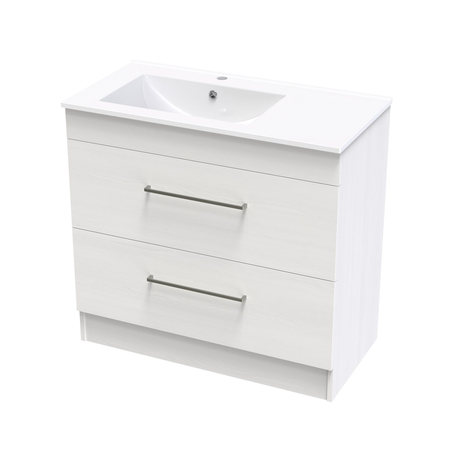 Cashmere Valley 900 Left Hand Bowl Double Drawer Floor Colour
