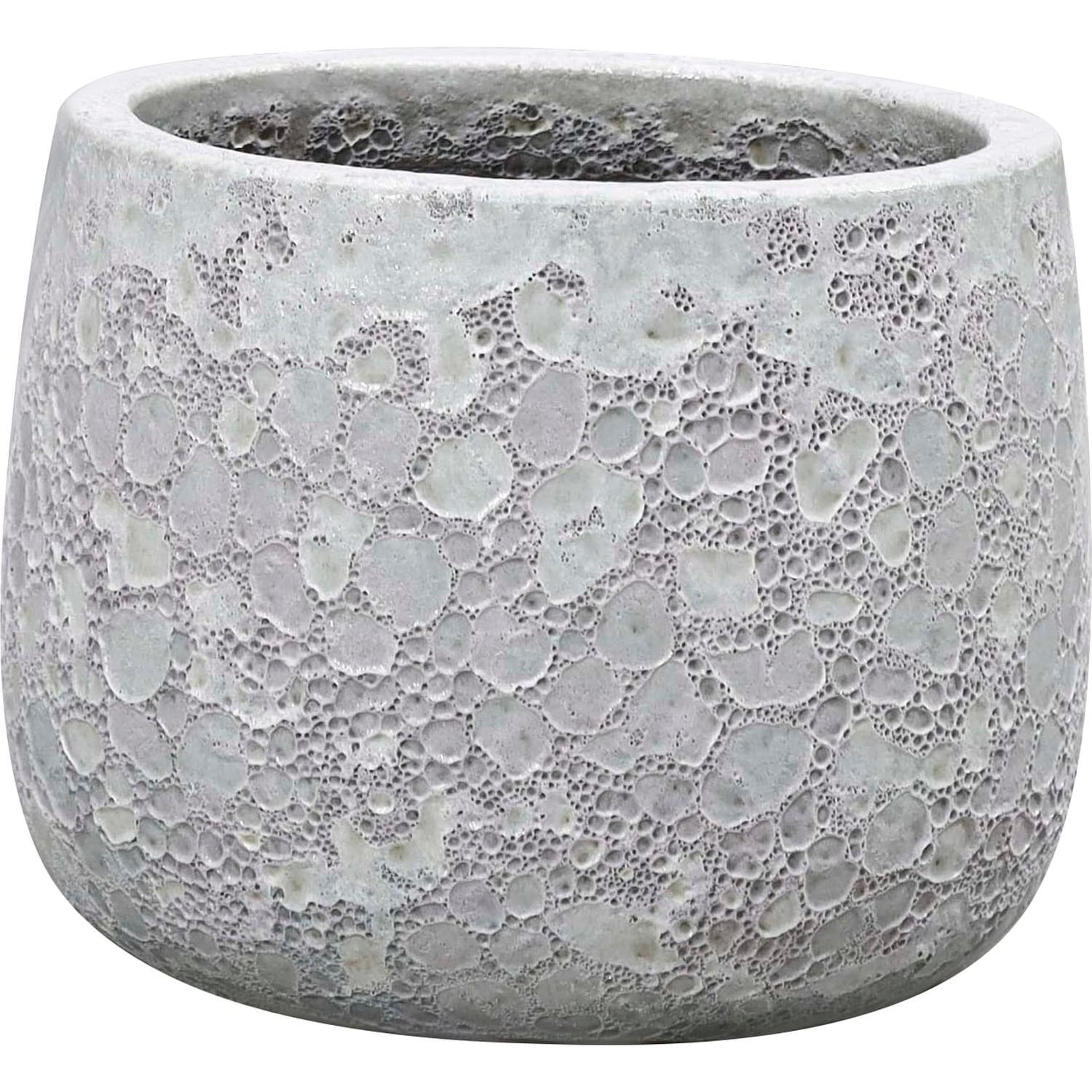Glazed Egg Moon Pot White Medium
