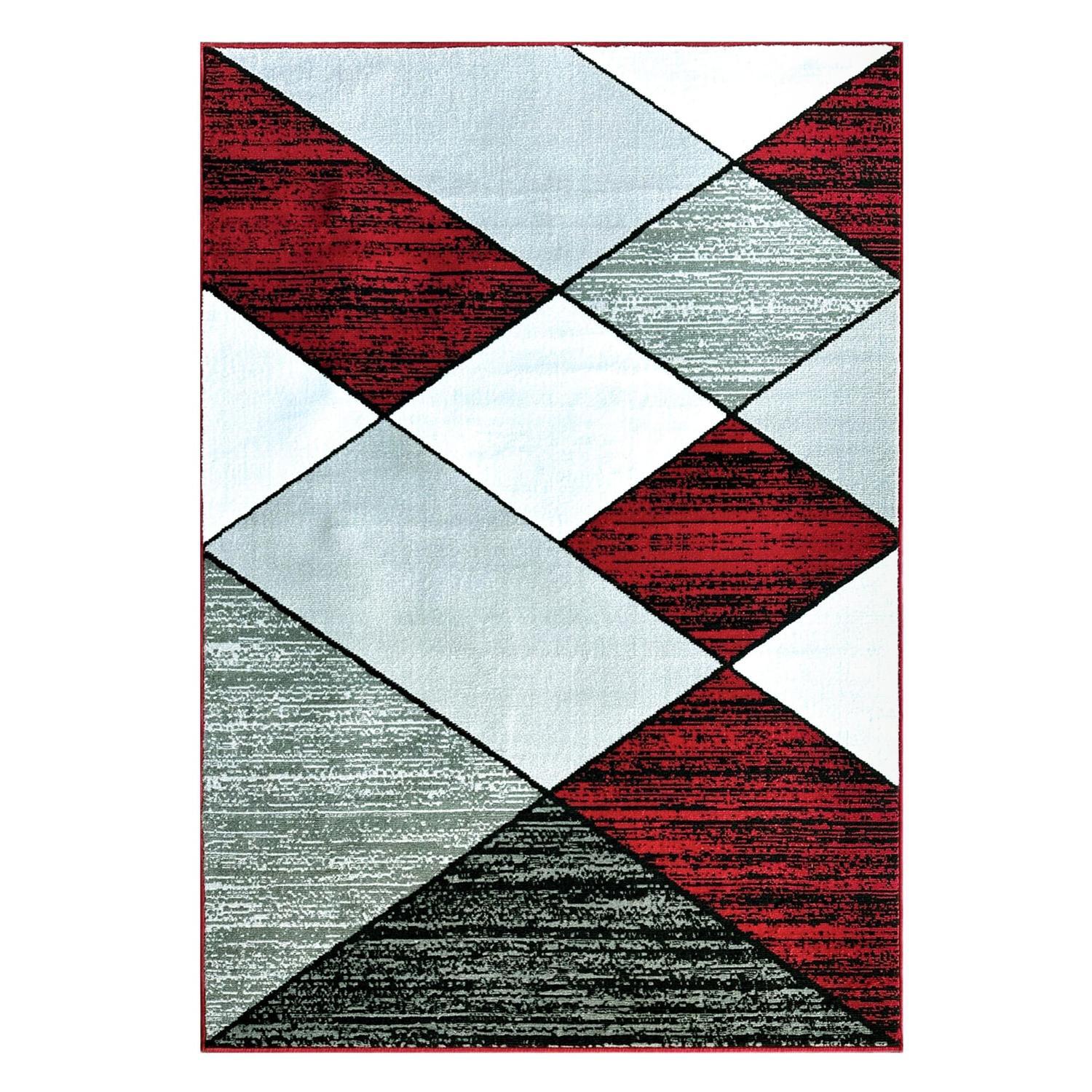 Zarin Rug W: 1800mm, L: 2700mm Geo Grey/Red