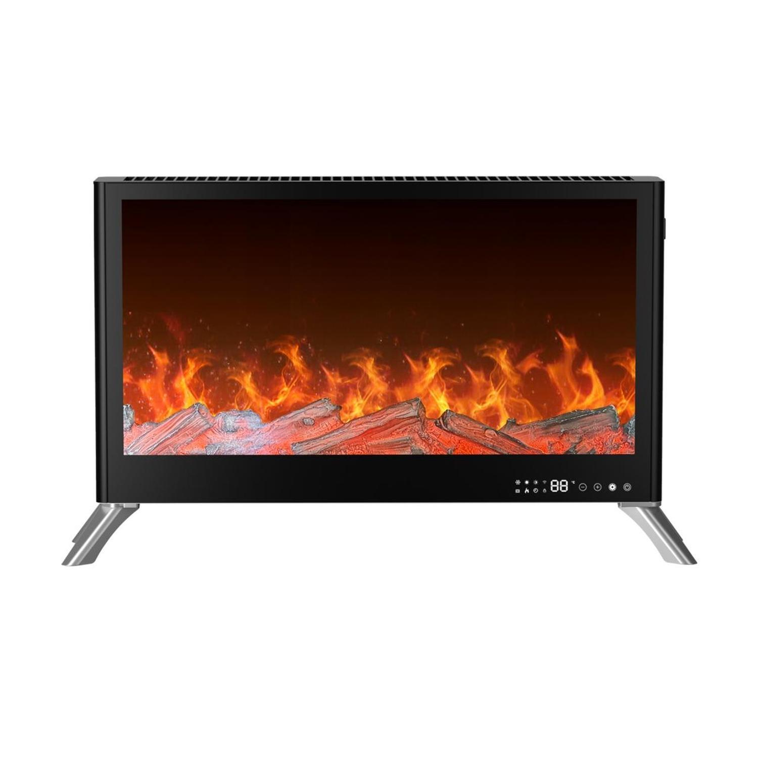 Flame Effect Convector Heater 2000W Black