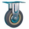 Rubber Fixed Castor 75mm Grey