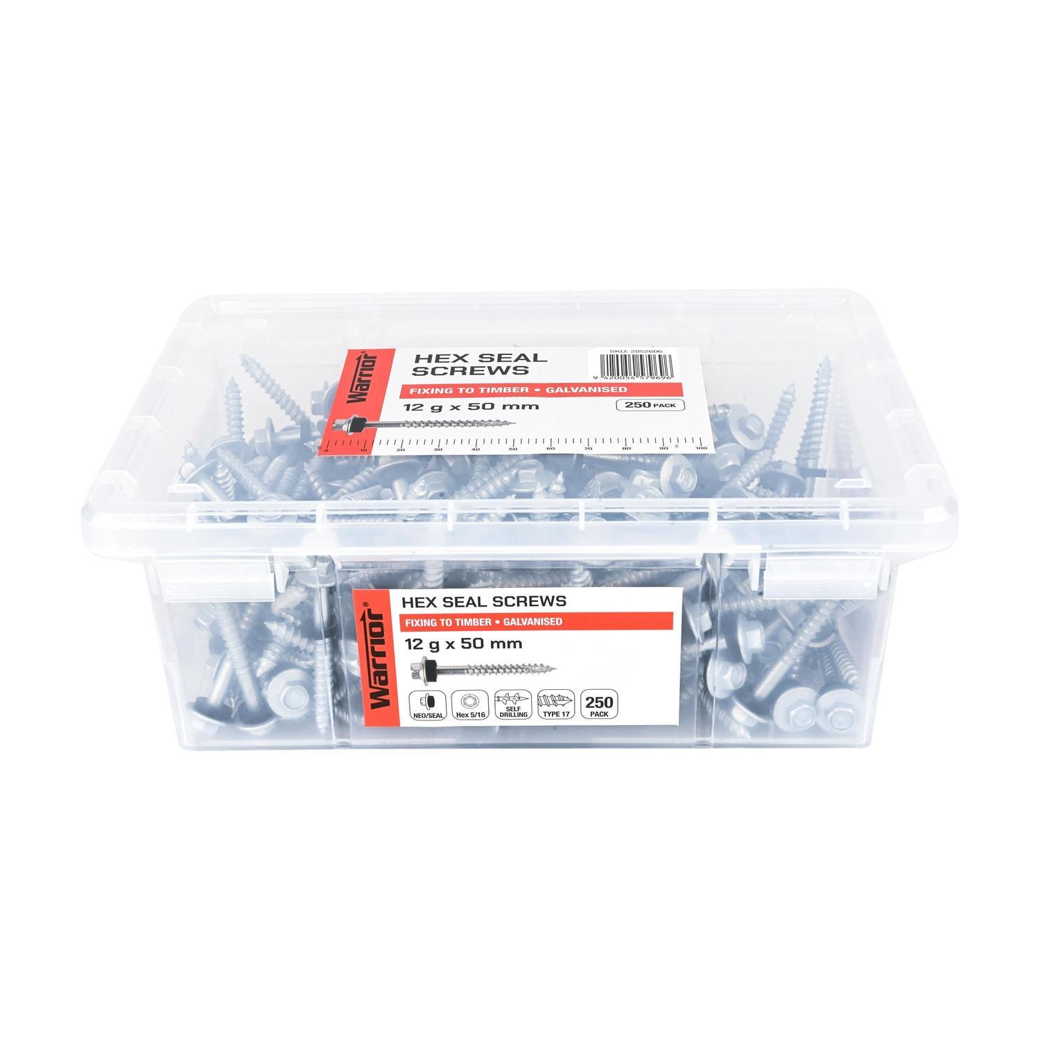 Hex Seal Screws 12 g x 50mm Galvanised
