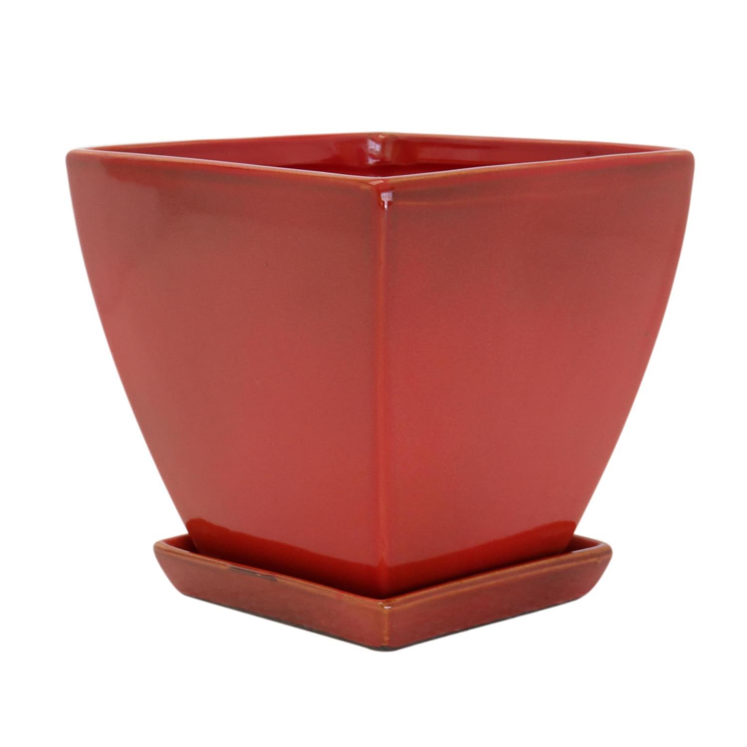 Glazed Square Pot