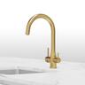 Elite 3-In-1 Gooseneck Water Filter Sink Mixer  Brushed Gold