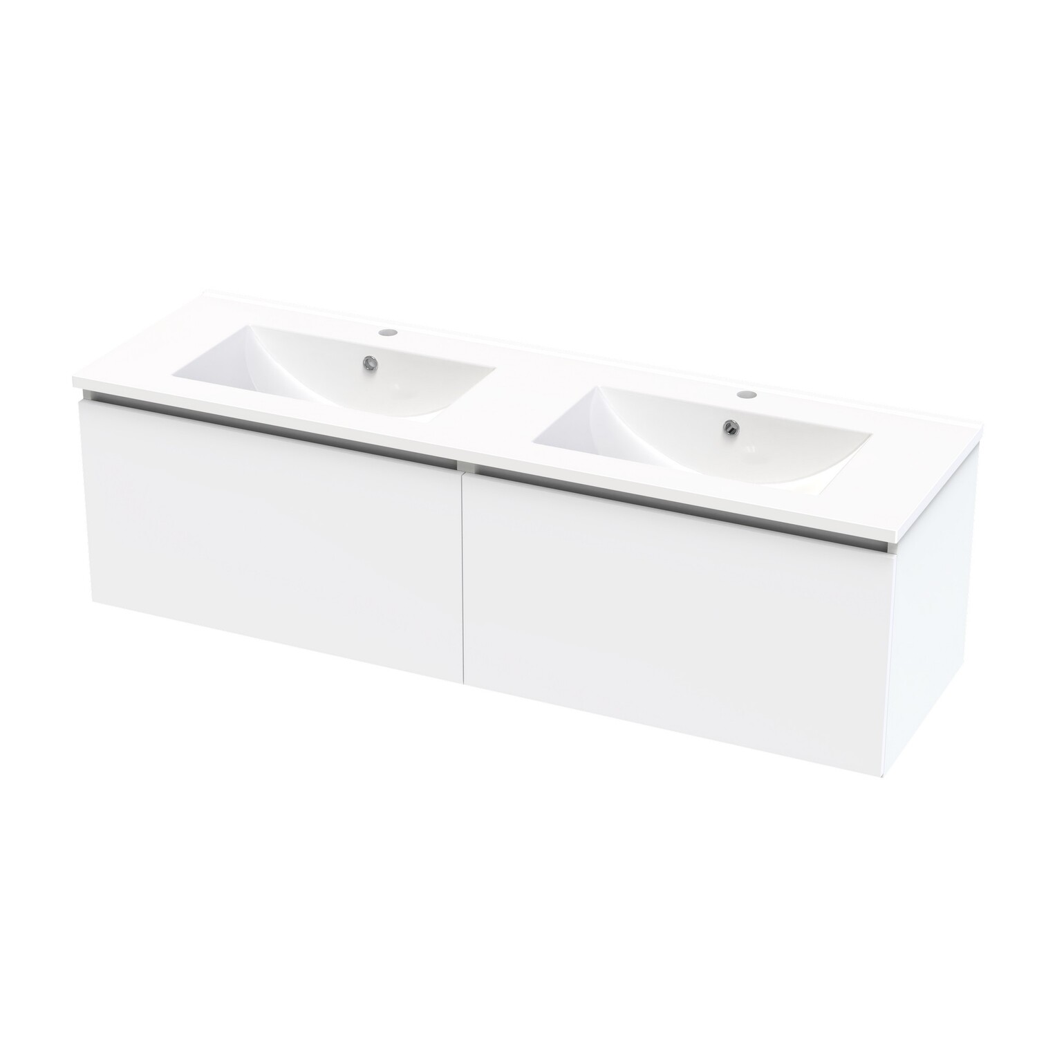 Single Drawer Double Bowl Wall Hung Vanity
