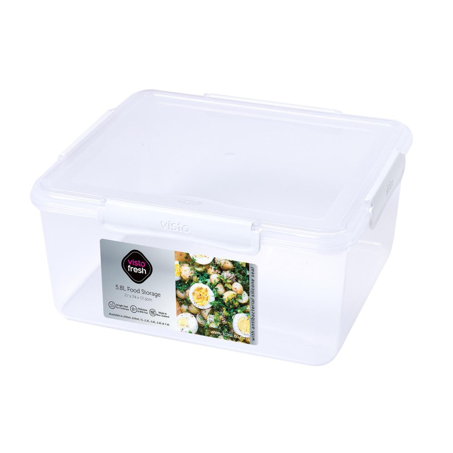 Container Clear with White Clips 5.8L