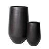 Round Terrazzo Vase Pot L Black
