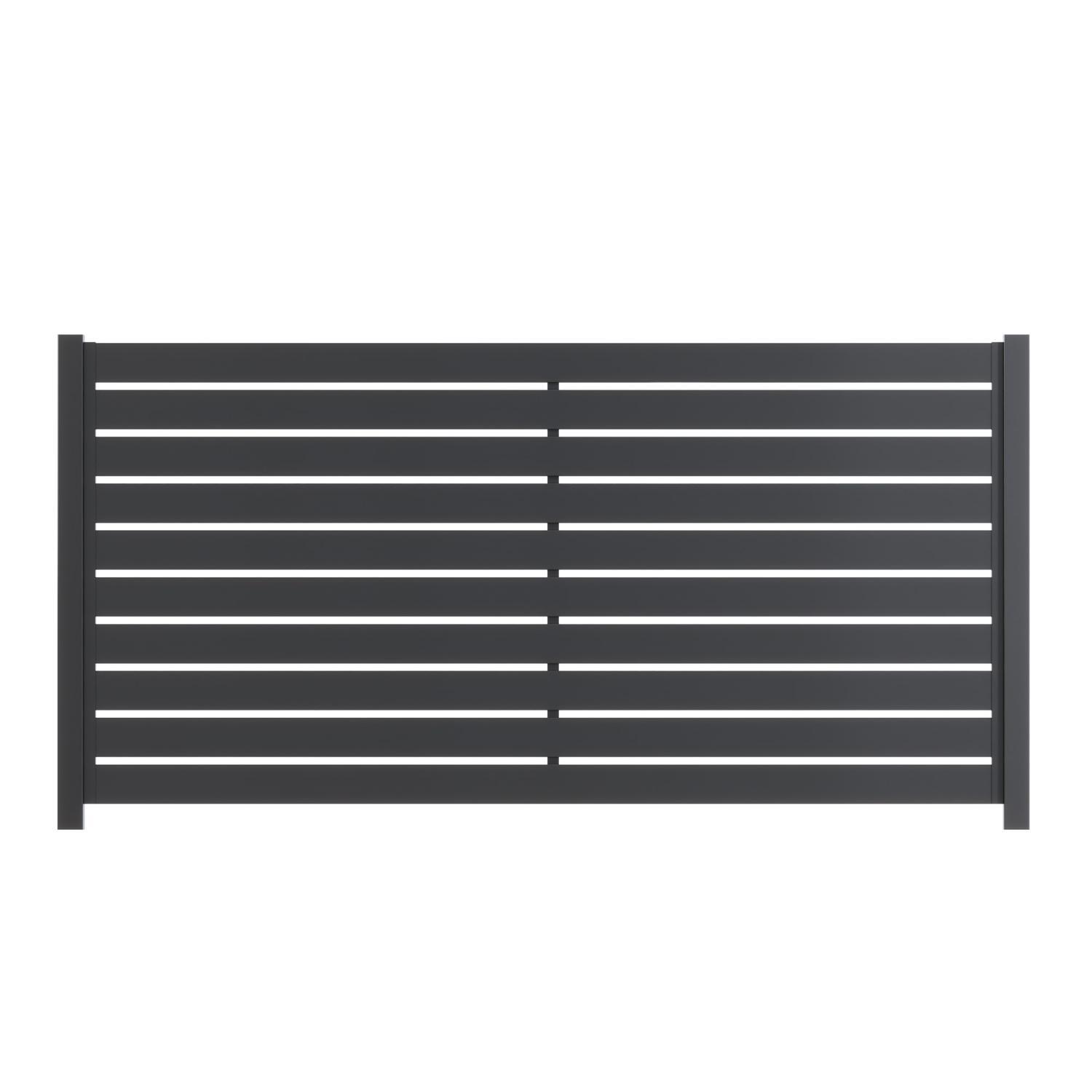 VistaWall Horizontal Slat Fence Panel H : 1200mm x W: 2400mm Black