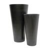 Tall Round Terrazzo Vase Pot L Black