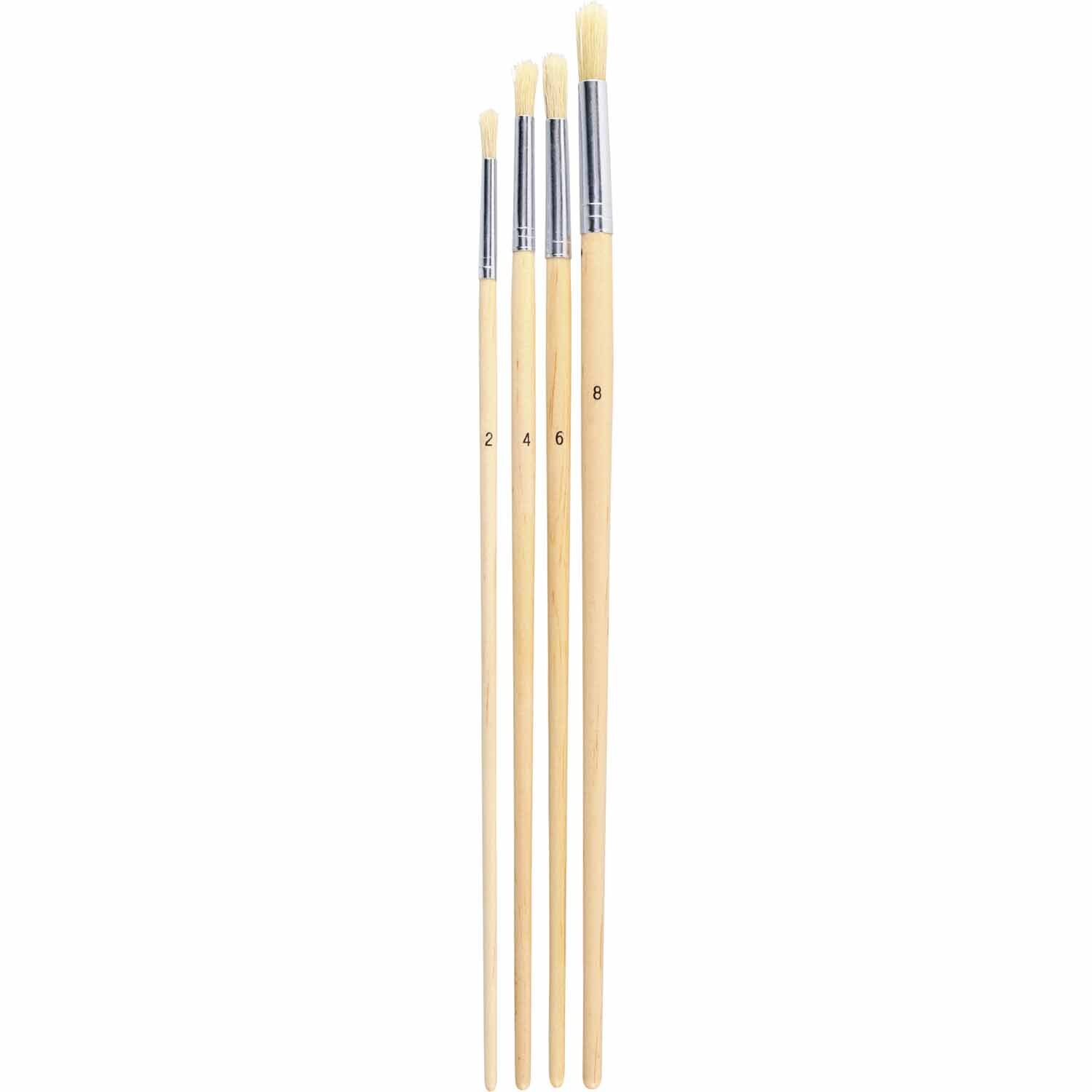 Oval Detail Paint Brush Set 4 Pack.