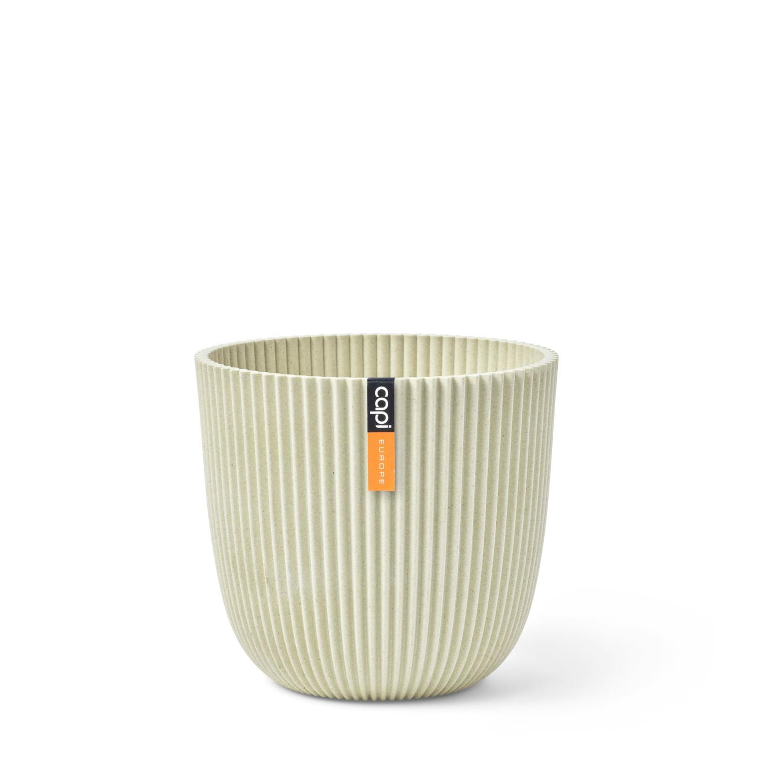 Lightweight Groove Sawdust Pot Beige S