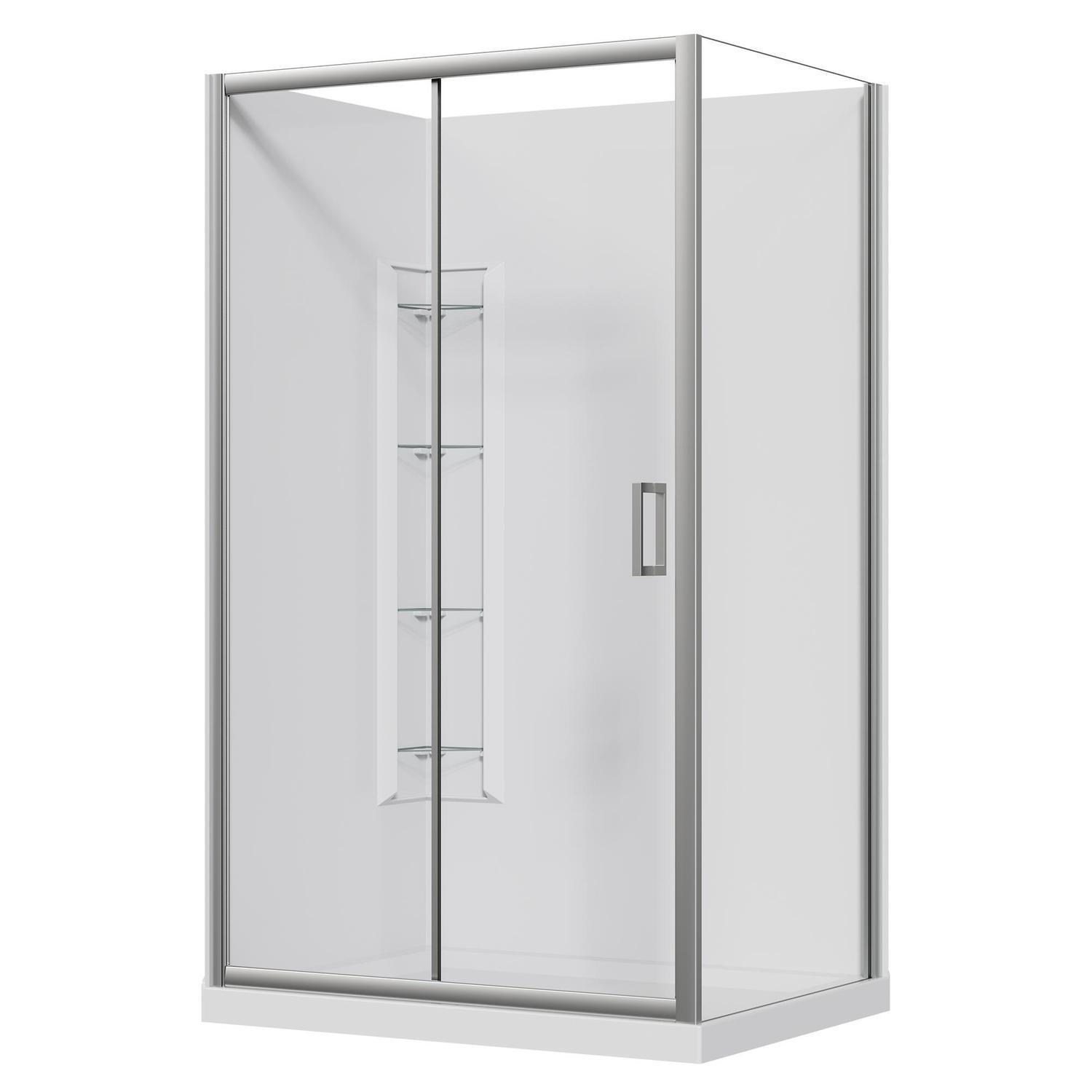 Slider Corner Mould Acrylic Shower LH 1200 x 900 x 2015mm Chrome