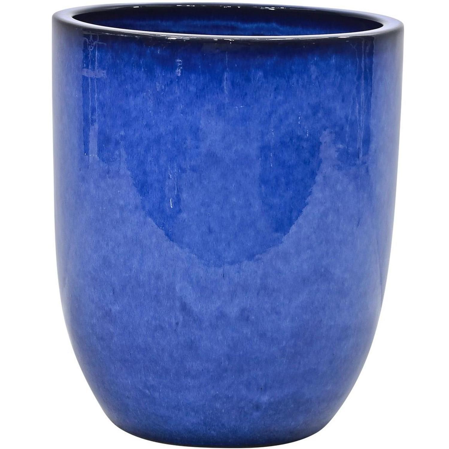 Glazed Corsica Ceramic Pot Medium Royal Blue