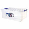 Storage Storage Bin & Lid 60 litre Clear/Blue Klips