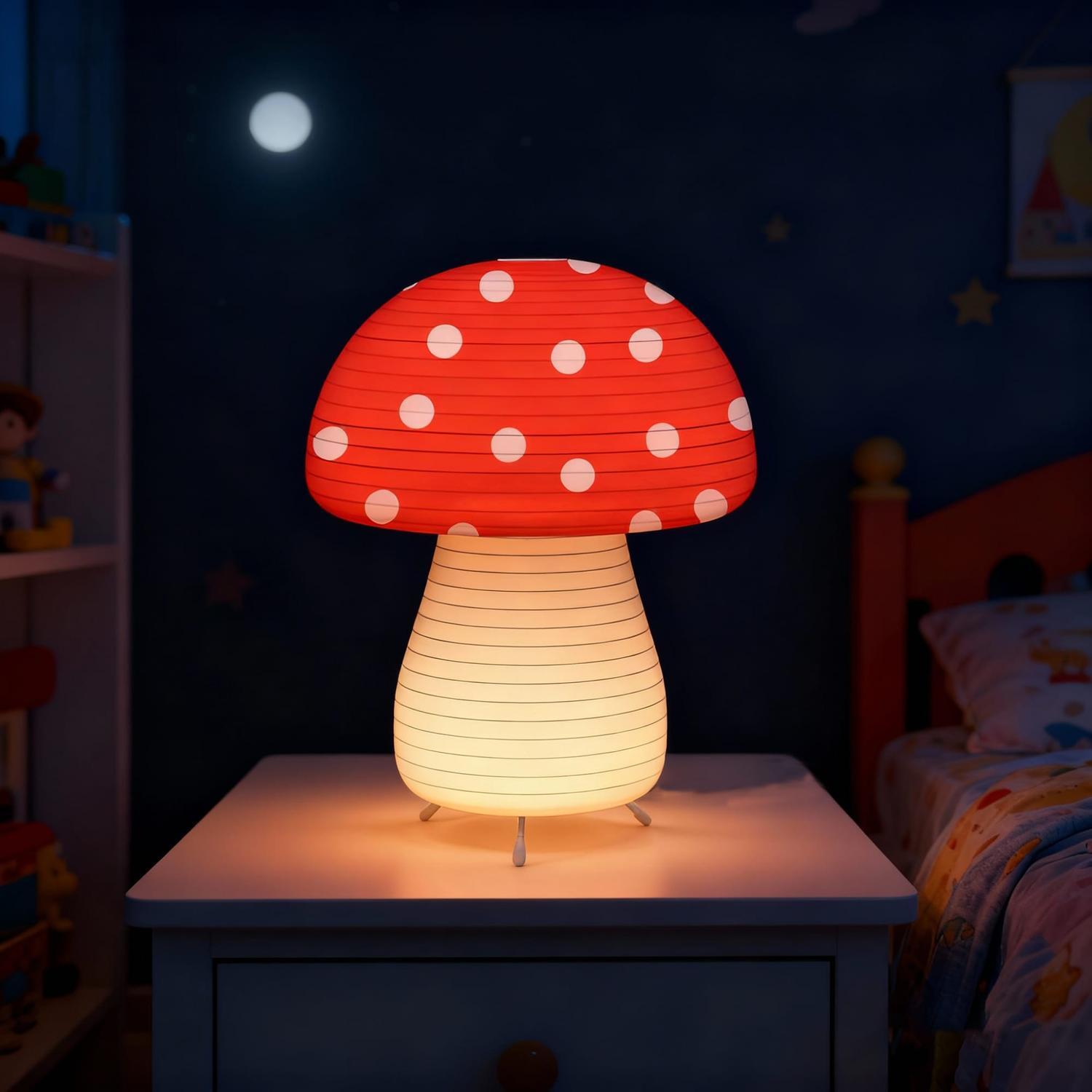 Mushroom Paper Lantern 260 x 200 x 200mm / 1.5V Multicolour