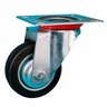 Rubber Swivel Castor 80mm Black