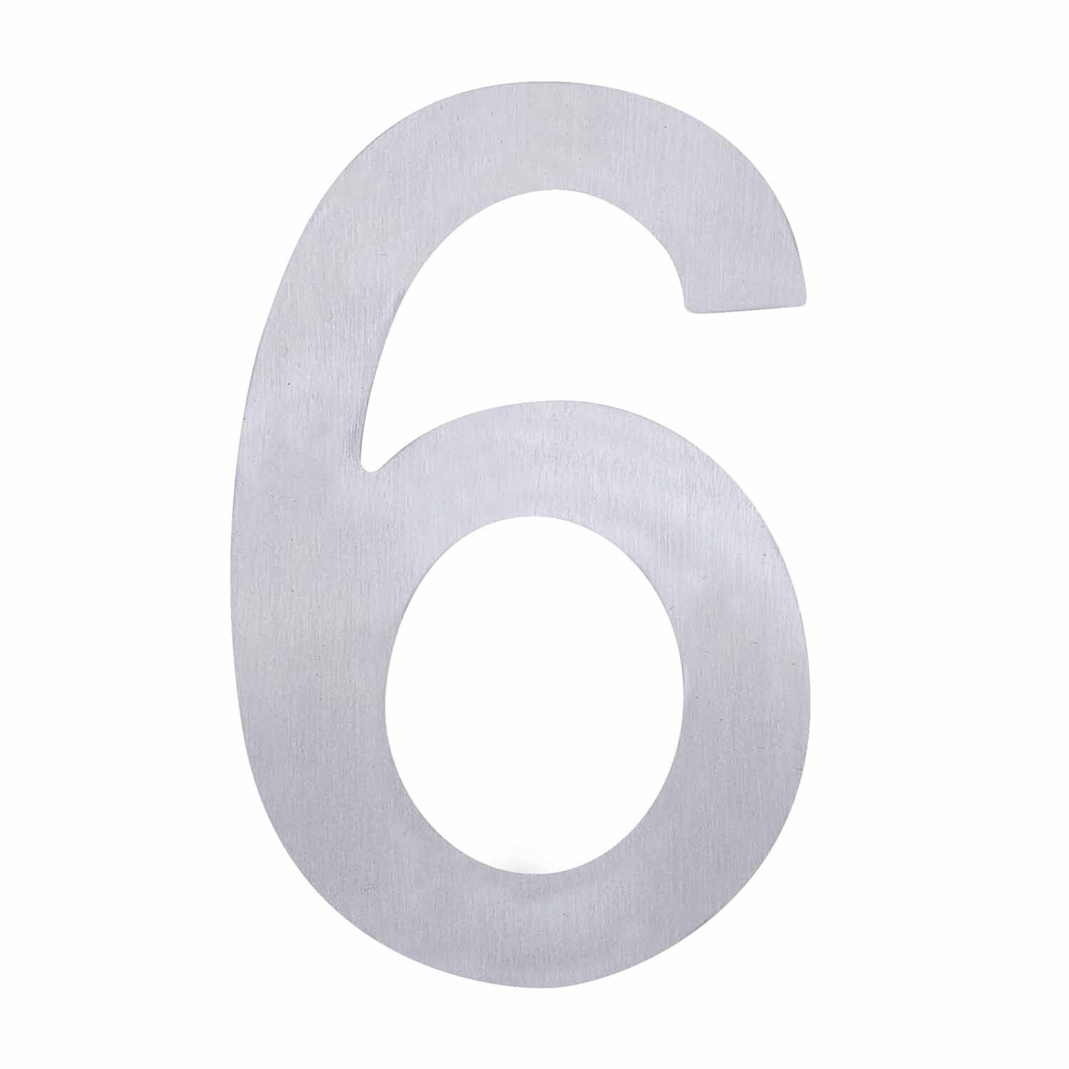 Adhesive Stainless Steel Numeral #6