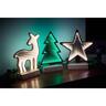 Infinity Table Lights. Design available: Reindeer, Star, and Tree Reindeer H: 25cm, L: 18.5cm; Star H: 25cm, L: 22cm; Tree H: 25cm, L: 15.5cm / Battery Warm White (Reindeer and Star), Green (Tree)