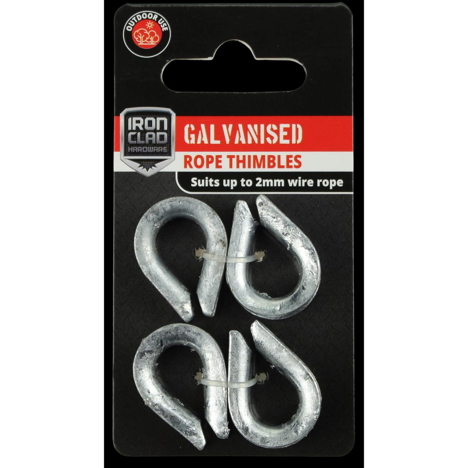 Rope Thimbles 2mm Galvanised