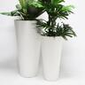 Tall Round Terrazzo Vase Pot L White
