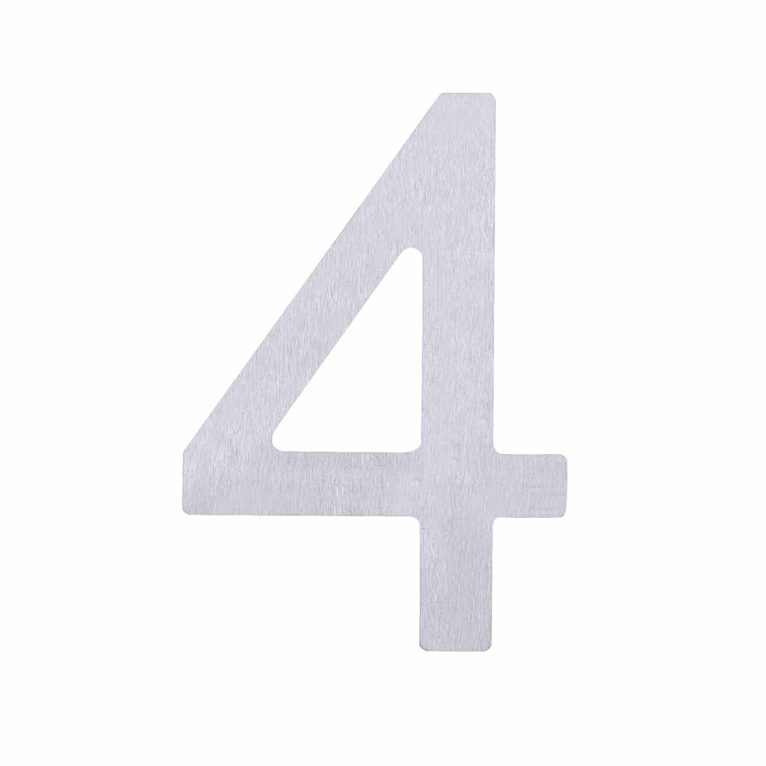Adhesive Stainless Steel Numeral #4