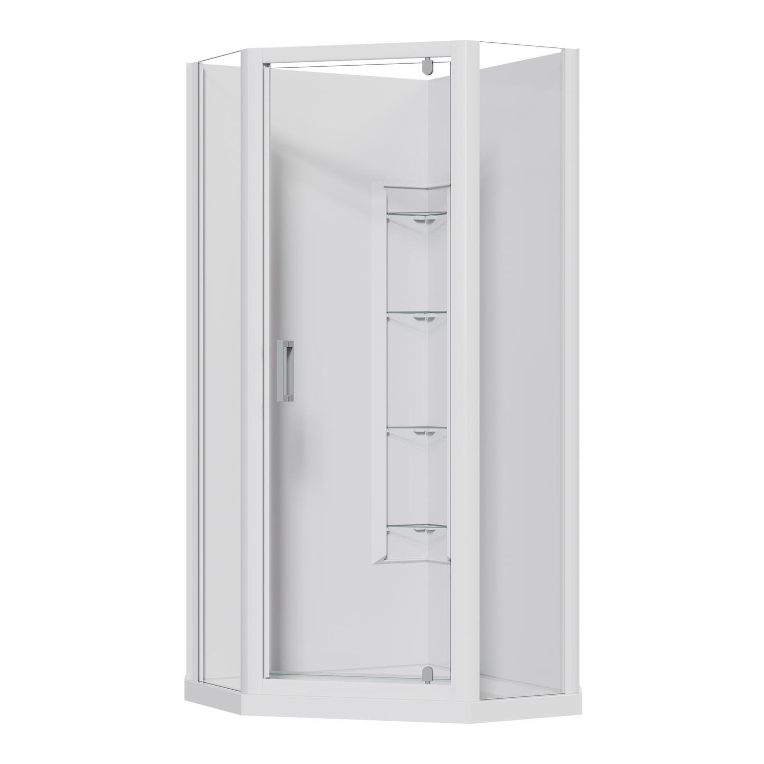 Corner Angle Corner Mould Acrylic Shower 900 x 900 x 2015mm White