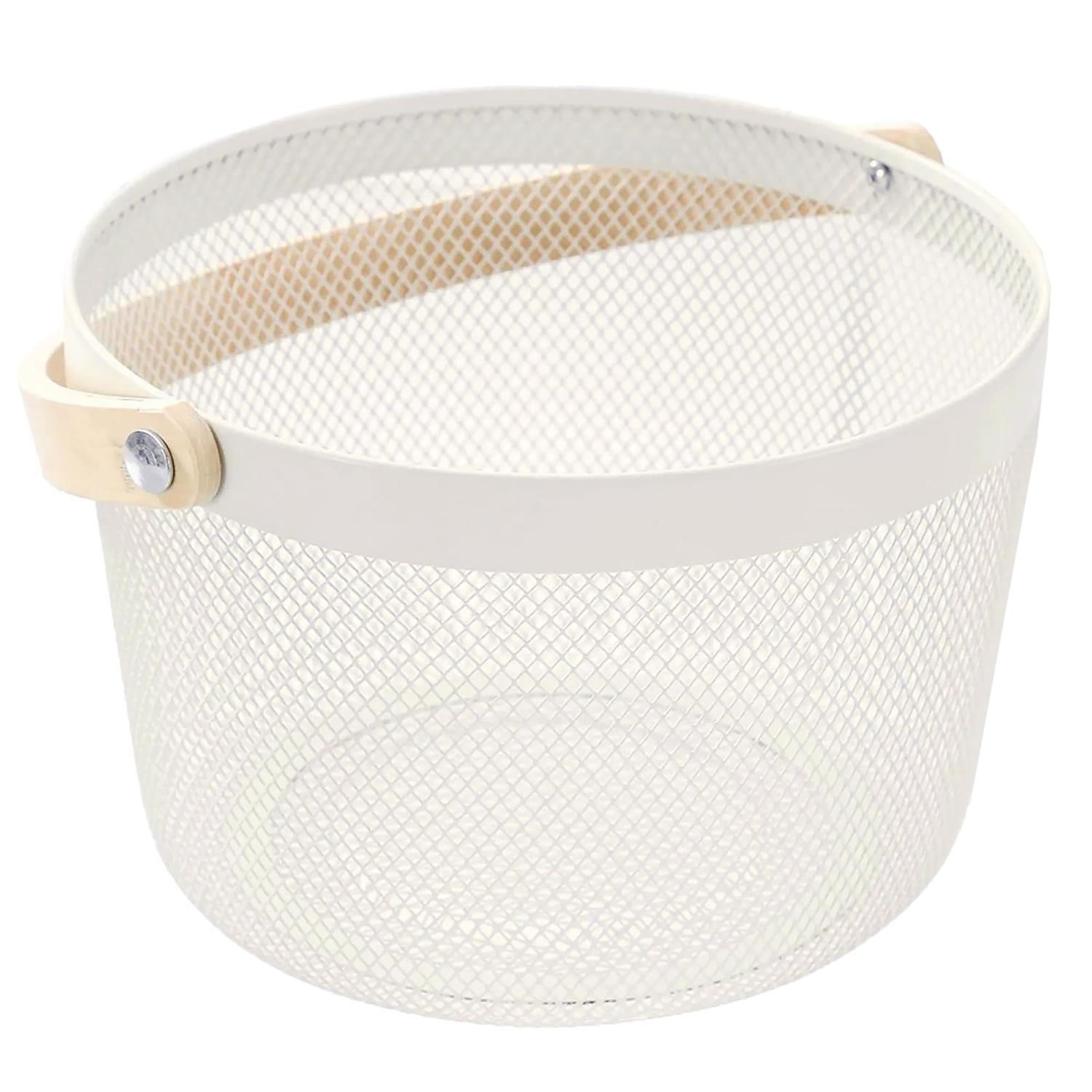 Round Mesh Basket W/Wood Handle